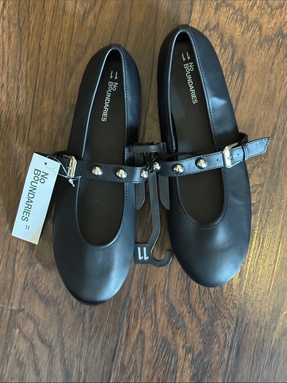 No Boundaries Black Studded Mary Jane Flats